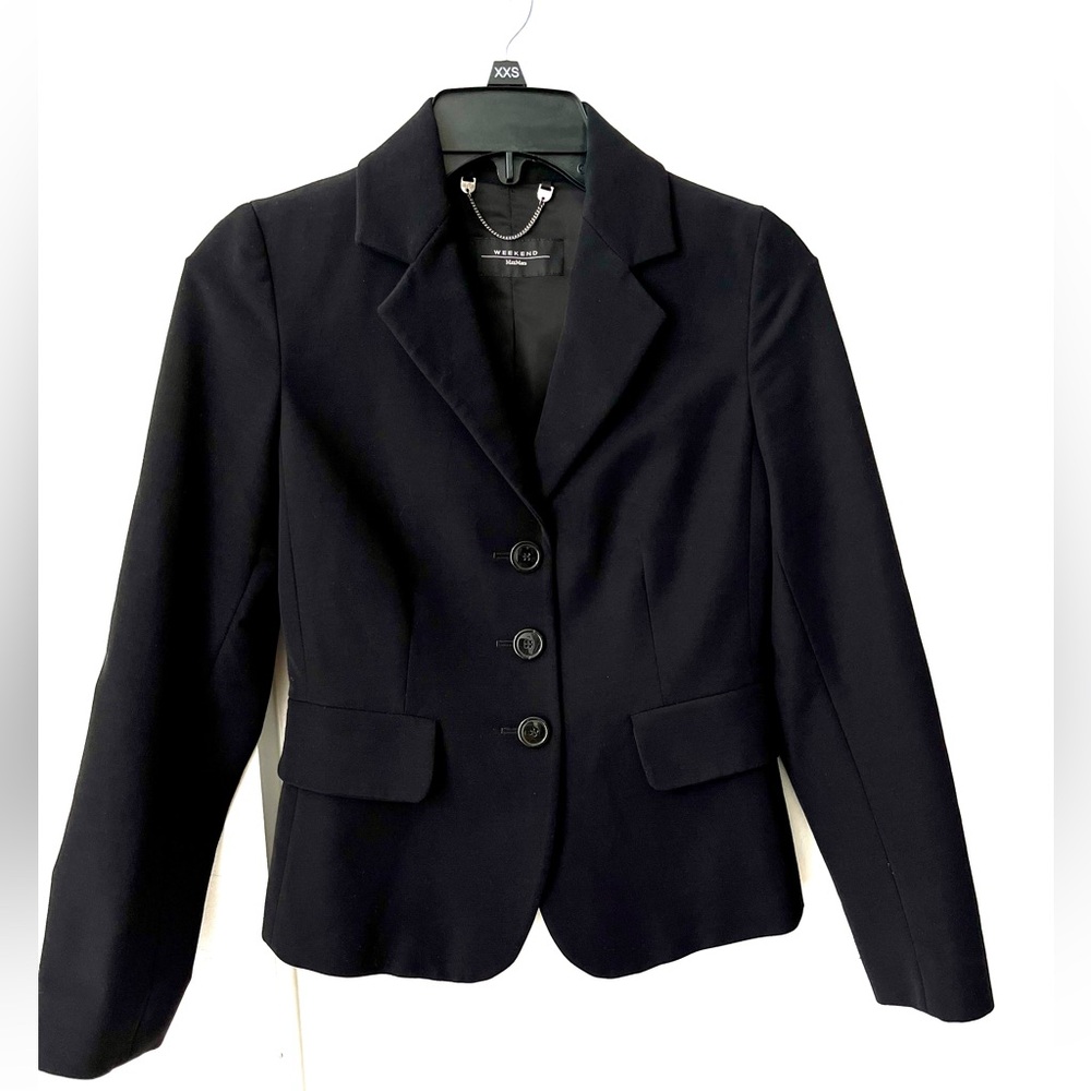 MAXMARA WEEKEND Womens Blazer Jacket Black size 2 luxury